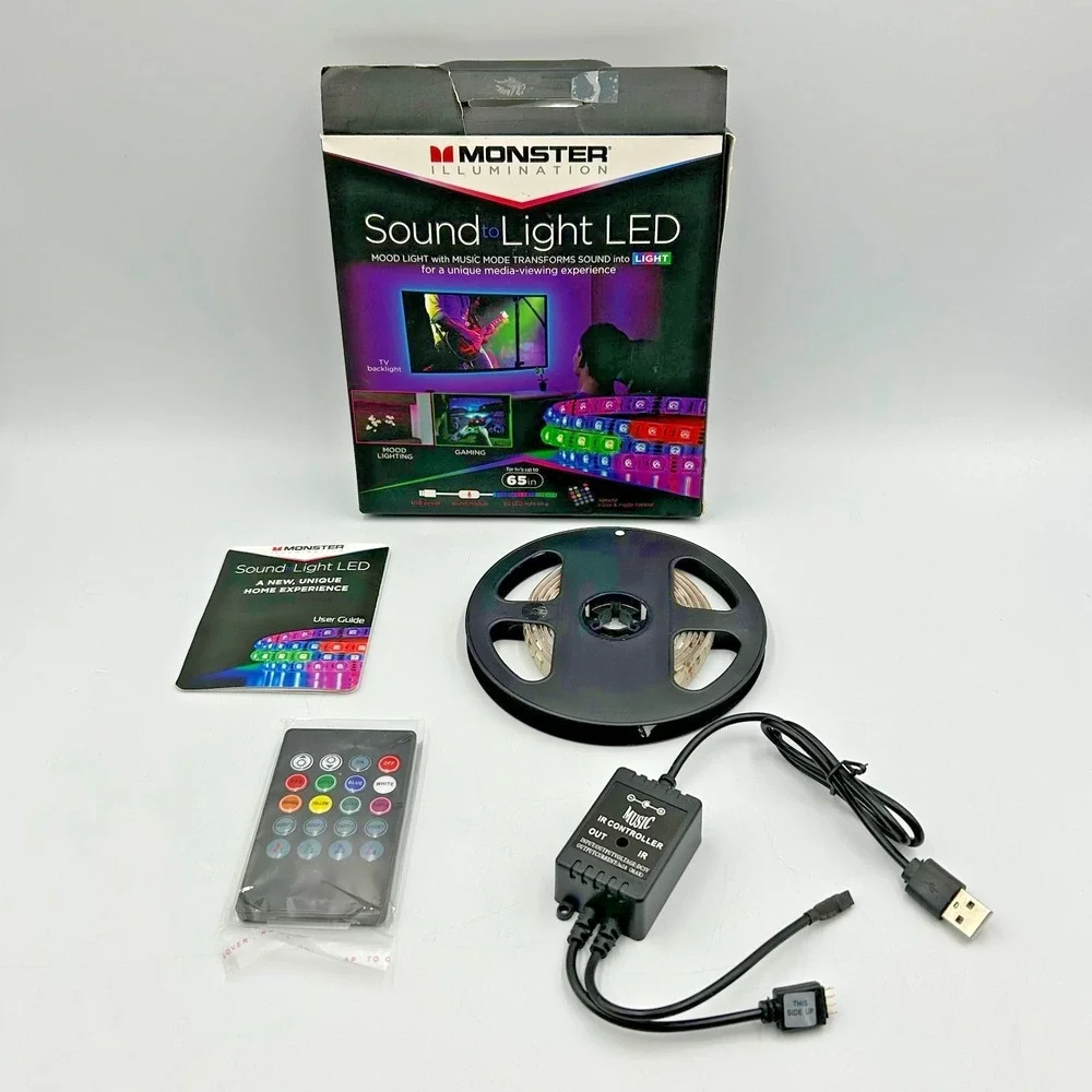 Monster Illumination Sound To Light LED Color Changing Strip Light Sound Sync